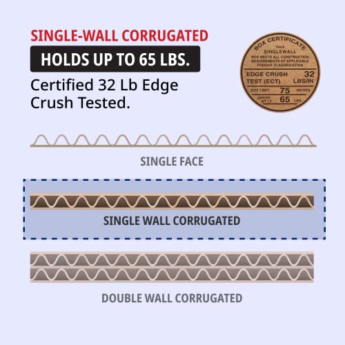 TAPE LOGIC 18 x 8 x 6 Corrugated Cardboard Boxes, Long 18"L x 8"W x 6"H, Pack of 25 | Shipping, Packaging, Moving, Storage Box for Home or Business, Strong Wholesale Bulk Boxes - size: 18" x 8" x 6"