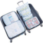 Packing Cubes - 6Pcs Travel Luggage Organizer Bags for Backpack Suitcases (Blue Cherry) - color: Blue Cherry