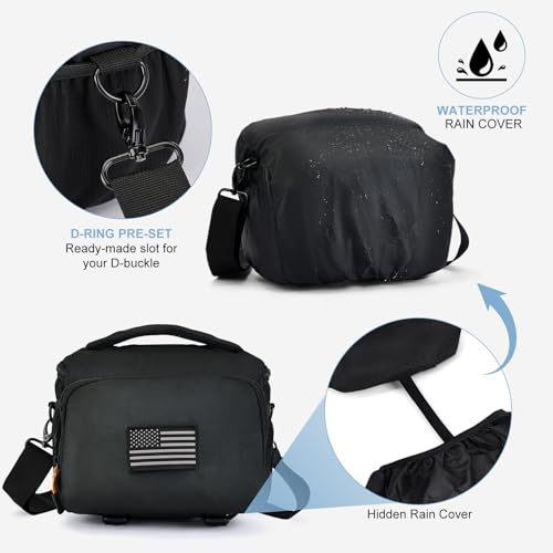 Vogano Camera Bag Protective Covers Photography Shoulder Bag Compatible for Nikon, Canon, Sony DSL/SLR/Mirrorless Equipment Travel Waterproof (Black) - color: 1.0 Black