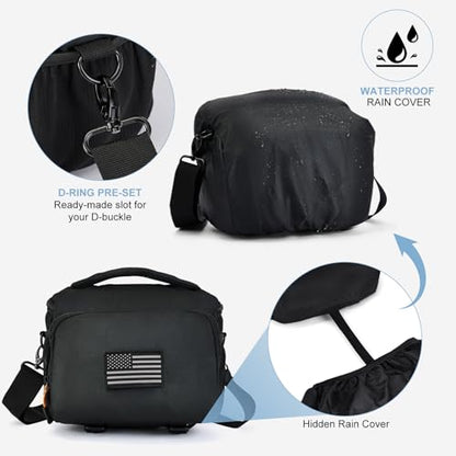 Vogano Camera Bag Protective Covers Photography Shoulder Bag Compatible for Nikon, Canon, Sony DSL/SLR/Mirrorless Equipment Travel Waterproof (Black) - color: 1.0 Black