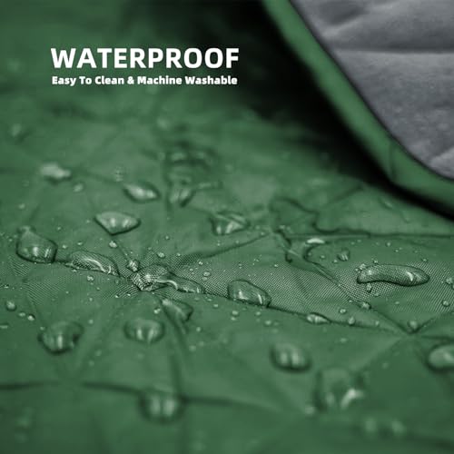 Large Outdoor Waterproof Blanket Extra Thick Fleece Stadium Blanket for Camping, Car, Pet, Picnics - Windproof, Wearable, Machine Washable 80" x 58" (Green,Hooded) - color: Hooded-green
