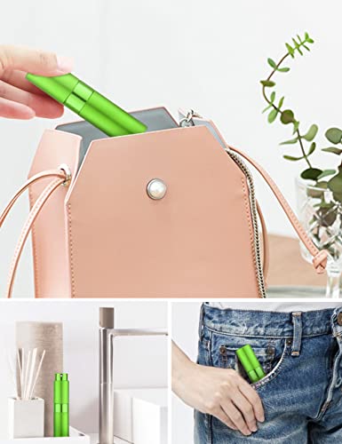 LISAPACK 8ML Atomizer Perfume Spray Bottle for Travel, Empty Refillable Cologne Dispenser, Portable Sprayer (Green) - color: Green