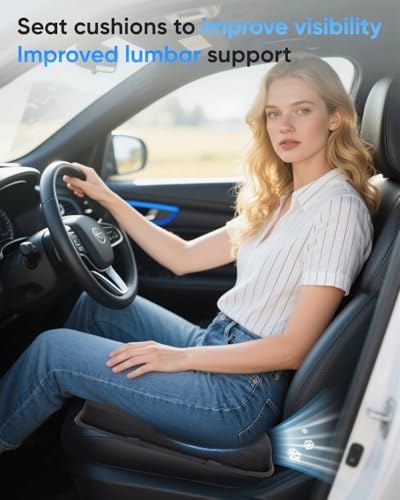 Gel Memory Foam Cushion for Office Chairs and Car Travel | Cooling Gel Layer, Foldable Portable, Non-Slip Bottom, For Office Chair, Car Seat, Travel