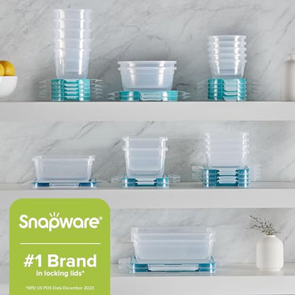 Snapware Plastic Total Solution (21-Pack) Large Food Storage Containers Set, Meal Prep Containers with Plastic BPA-Free Lids & 4 Locking Tabs, Microwave, Dishwasher, and Freezer Safe - size: 21 Pack, style: Mixed Sizes