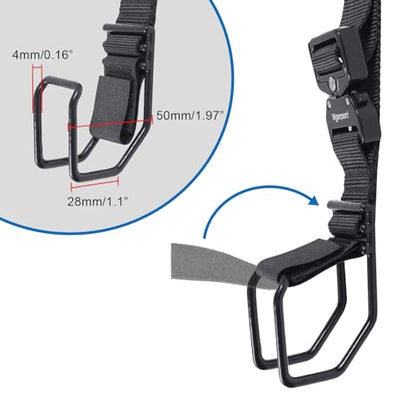 Vigorport Luggage Hook Strap, J Hook for Add a Bag Luggage, Multi Adjustment Bag Strap Hook with Hands Free(Medium Size/Metal Buckle) - size: Medium size/Metal buckle