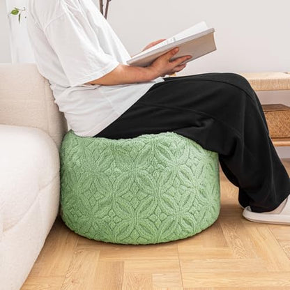 Plush Multi-Functional Ottoman Pouf – Ergonomic Ottoman Foot Rest with Space-Saving Design, Perfect Under Desks, Couches & Sofas (Sage Green) - color: Sage Green