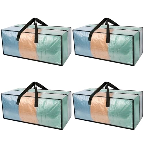 4 Pack Heavy Duty CLear Moving Bags, Large CLear Storage Bags for College Dorm Room Essentials, Alternative to Moving Boxes, Compatible with IKEA Frakta Cart - color: Clear, size: 4 PACK