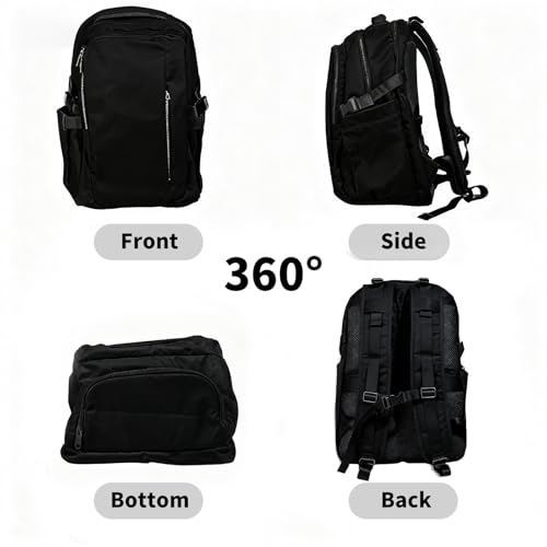 Travel Backpack for Women Men Carry on Backpack, Airline Approved Large Travel Bag Flight Approved Personal item, 15.6 Inch Laptop Backpack Casual Daypack for Weekender Business Hiking-BLACK - color: Black