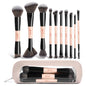 10 PCS Travel Makeup Brush Set With Bag, Makeup Brushes, Double-End Multi-functional Brushes for Foundation Powder Blush Eyeliner Eyeshadows, Professional Face Brush Set（Pink） - color: Pink