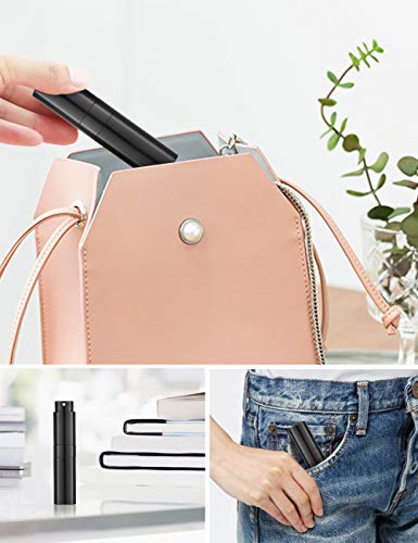 LISAPACK 8ML Atomizer Perfume Spray Bottle for Travel, Empty Refillable Cologne Dispenser, Portable Sprayer for Men and Women (Gloss Black) - color: Gloss Black