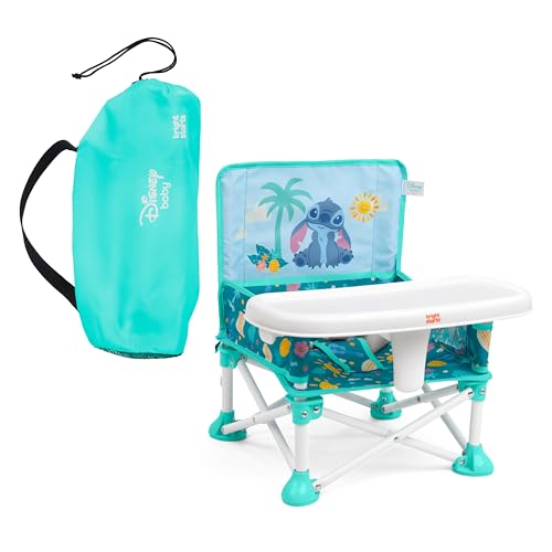 Bright Starts Disney Stitch Pop 'N Sit Portable Booster, Indoor/Outdoor Use, Floor Seat with Feeding Tray, Blue, 6 Mos - 3 Yrs - color: Disney Stitch, size: 1 Count (Pack of 1)