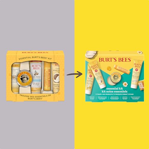 Burt's Bees Mothers Day Gifts Ideas - Essentials Everyday Set, 5 Travel Size Products - Deep Cleansing Cream, Hand Salve, Body Lotion, Foot Cream and Original Lip Balm - style: Everyday Essentials Set- New