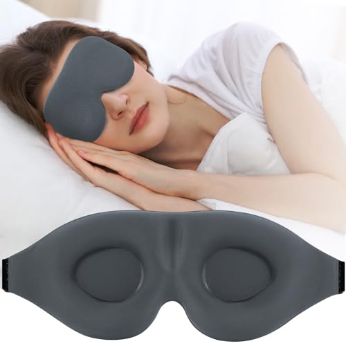 ZGGCD Sleep Mask for Side Sleeper, Light Blocking Sleeping Eye Mask for Women Men, 3D Contoured Cup Night Blindfold, Luxury Eye Cover Eyeshade with Adjustable Strap for Travel, Nap, Grey - color: Grey