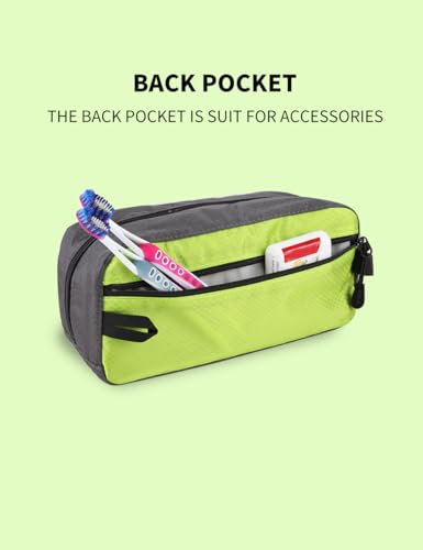 GOX Premium Toiletry Bag, Dopp Kit Case For Travel, Multifunction Organizer Pouch (Green/Grey) - color: Green/Grey