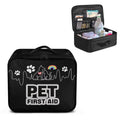 First Aid Case Empty Pet Heartbeat Pattern Veterinary Medic Bag for Animal Clinics and Pet Owners Includes Secure Zipper Compartments Breathable Mesh Panels Soft Lining Washable Material - color: Pet Heartbeat