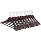 SONGMICS Extra Wide Wooden Suit Hangers, Set of 10 Clothes Hangers, Swivel Hooks, Non-Slip Bars, for Outfits, Suits, Coats, Shirts, Dresses, Mahogany UCRW050MZ01 - color: Mahogany