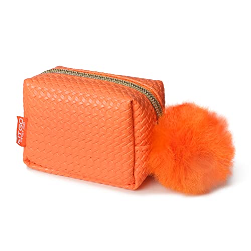 Kitgo Mini First Aid Emergency Clutch Kit -Mother Day Gift Compact Safety Pouch Party Bag with 27 Essential Items for Girl Lady Mother Wife Nurse for Girl Lady Mother Wife Nurse - color: Cranberry Orange