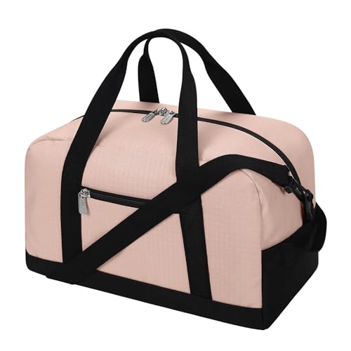 Apenze Small Gym Bag 14 inch lightweight Carry On Mini Duffel Bag for Travel Sport - Pink - color: Pink