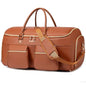 Suit Bag,Vessgra 56L Garment Bags for Travel,2 in 1 Leather Duffle Bags for Men Women, PU Leather Convertible Travel Bag with Shoe Compartment,Work Weekender Bussiness Wedding,Reddish Brown - color: Reddish Brown