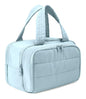 Travel Toiletry Bag for Women, Large Wide-open Puffy Cosmetic Makeup Bag with Wet-Dry Separation, Multi-Pocket Organizer with Carry Handle for Toiletries, Cosmetics, Essentials, Light Blue - color: Light Blue