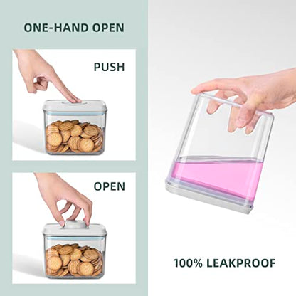 12 Pcs Pop Airtight Food Storage Containers with Lids for Kitchen Pantry Organization Stackable Cereal Snacks Flour Sugar Coffee Spaghetti (1.2, 2.0, 2.7, 3.3qt)*3 - color: 12 Pcs Set