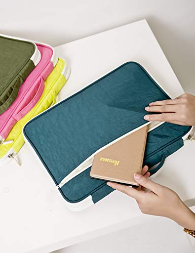 Document A4 Bag Case Waterproof Organizer Portfolio Office Travel Zipper Multi-Function Pouch - color: 01-olive Green