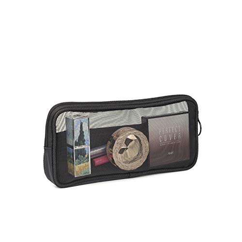 Patu Mesh Travel Toiletry Bag, Transparent Standing Pouch, Portable Shaving Washing Kits Organizer, Personal Care Trip Case, Pack of 2 (Size M), Black - size: Medium (Pack of 2)