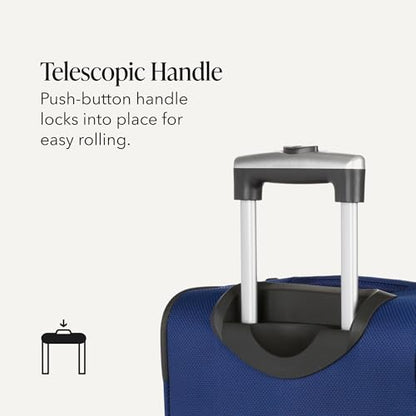 SWISSGEAR Sion Softside Expandable Spinner Luggage Durable Lightweight Travel Suitcase, Blue, Carry-On - color: Blue, size: Carry-On