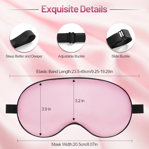 Sleep Mask, Silk Eye Mask for Sleeping with Adjustable Strap, Blindfold Eyeshade for Men & Women, Comfortable & Soft Eye Cover Eyeshade for Night Sleep (Rose Pink) - color: Rose Pink