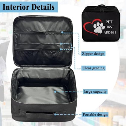 First Aid Kit Bag Pet Paw Hearts Print Empty Medic Bag for Pet Friendly Households and Outdoor Adventures Featuring Wear Resistant Material Breathable Construction Easy Access - color: Pet Paw Hearts