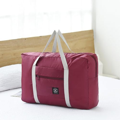 Travel Bag 12 Packes Carry on Luggage Foldable Duffel Bag Sports Gym Bag Weekender Overnight Bag Water Resistant Nylon Travel Duffel for Men Women (Red 12PCS) - color: Red 12