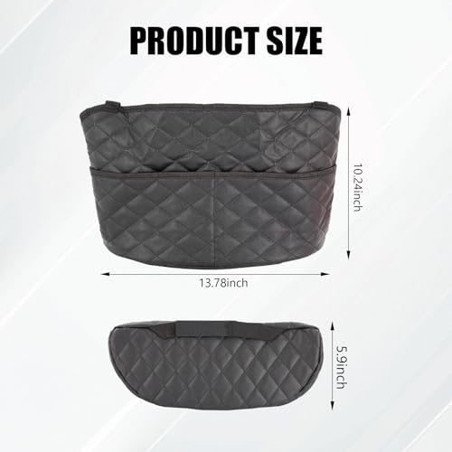 braxan Car Purse Holder Between Seats, Large Capacity Purse Holder for Car, Storage Bag for Backseat Pet Kid Barrier, Universal for SUV, Truck, RV (Black)