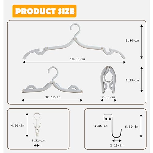Over The Door Hooks Hanger,Foldable Portable Folding Hangers,Hanging Rack,Clips,Essentials for Cruise,Vacation,Camping,RV,Road Trip,Hotel,Business Travel, Student Apartment(White Box)