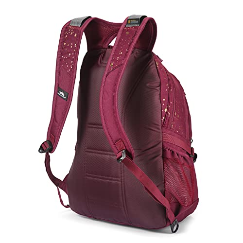 High Sierra Loop Backpack, Travel, or Work Bookbag with tablet sleeve, One Size, Copper Splatter/Maroon - color: Copper Splatter/Maroon