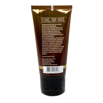 Bath & Body Works Men's Collection Mahogany Teakwood Body Cream and 3-in-1 Hair, Face & Body Wash Bundle with a Natural Oats Sample Soap - Travel Size