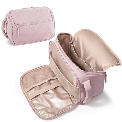 Marscamd Travel Toiletry Bag for Women, Water Resistant Makeup Organizer with Wide-Open Design for Toiletries and Cosmetics, Pink (Bag Only) - color: Pink