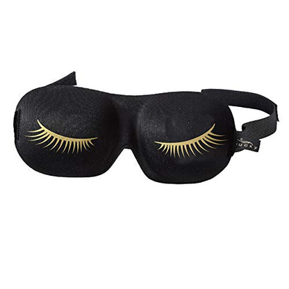 Bucky Ultralight & Comfortable Contoured Sleep Eye Mask, Gold Eyelash, One Size,5824 - color: Gold Eyelash