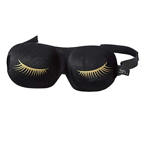 Bucky Ultralight & Comfortable Contoured Sleep Eye Mask, Gold Eyelash, One Size,5824 - color: Gold Eyelash