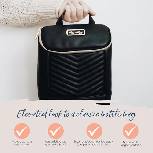 Itzy Ritzy Insulated Bottle Bag – Keeps Bottles Warm or Cool - Holds 3 Bottles and Features Interior Pocket For Ice Pack (Not Included), Jetsetter - color: Jetsetter
