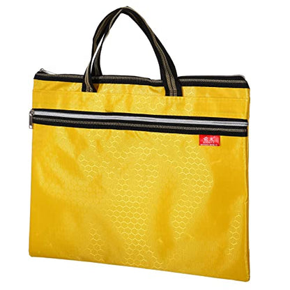 PATIKIL Waterproof Zipper File Bag, Documents Books Tools Storage Zip Pouch for Office Travel, Yellow - color: Yellow
