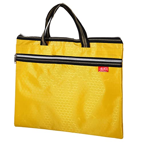 PATIKIL Waterproof Zipper File Bag, Documents Books Tools Storage Zip Pouch for Office Travel, Yellow - color: Yellow