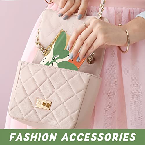Aiawoxc Credit Card Holder, Small RFID Wallet Slim Leather Card Organizer Case with Zipper and Keychain, Modern Abstract Art - color: Tropical Plants, size: Keychain
