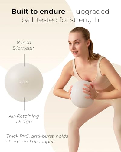 Pilates Kit for Women – Home Pilates Equipment Set with Ring, Ball & Resistance Bands | Pilates Starter Kit with Accessories in Gift Box - color: Beige, style: Essential Kit - 3PC