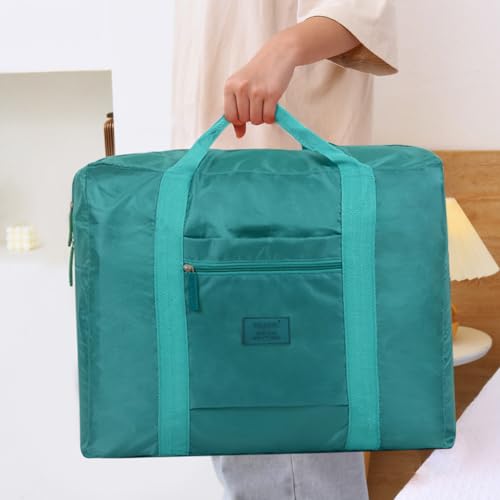 Travel Duffel Bag Lightweight Foldable Travel Bag for Women and Men Waterproof Tote Carry On Luggage Weekender Overnight Bag (Green) - color: Green