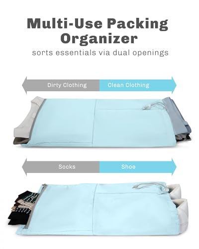 Hynes Eagle 6 Set/ 4 Set/ 2 Set Compression Packing Cubes Travel Essentials Lightweight Nylon Luggage Suitcase Organizer Bag Light Blue 4PCS - color: Light Blue-4 PCS