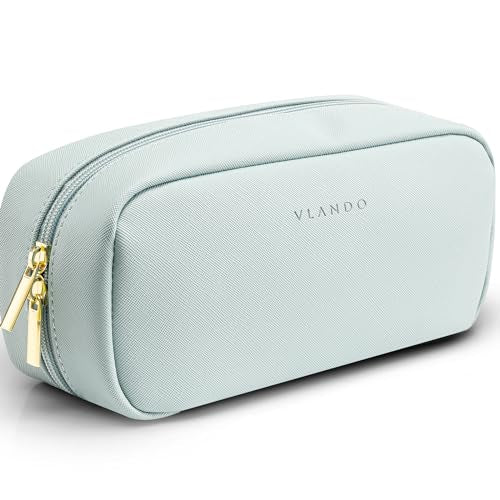 Vlando Makeup Pouch,Travel Makeup Organizer Bag,Small Makeup Bag Travel Gifts for Women Traveler Birthday Graduation Gift Ideas-Blue - color: 02-Blue