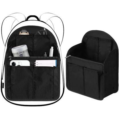 Sweetude 2 Pcs 7.9 x 4.8 x 11 Inch Mini Backpack Organizer Insert Small Shoulder Bag Divider for Rucksack Handbag Shoulder Bag Purse(Black) - color: Black