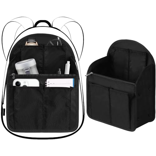 Sweetude 2 Pcs 7.9 x 4.8 x 11 Inch Mini Backpack Organizer Insert Small Shoulder Bag Divider for Rucksack Handbag Shoulder Bag Purse(Black) - color: Black