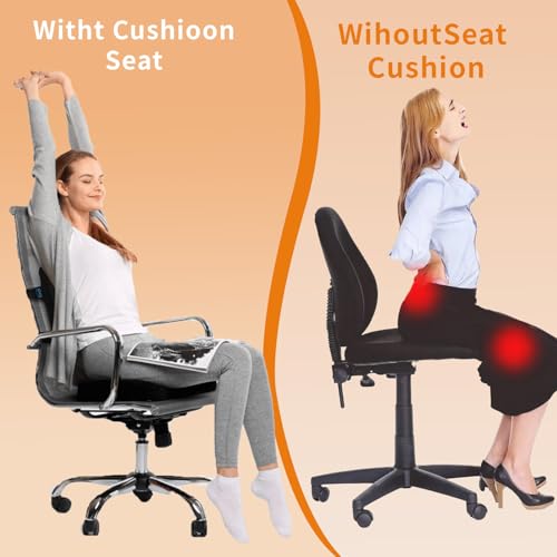 Coccyx Cushion for Tailbone Pain Relief - Ergonomic Seat Cushion for Office Chair, Car & Wheelchair Use with Sciatica Support