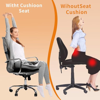 Coccyx Cushion for Tailbone Pain Relief - Ergonomic Seat Cushion for Office Chair, Car & Wheelchair Use with Sciatica Support